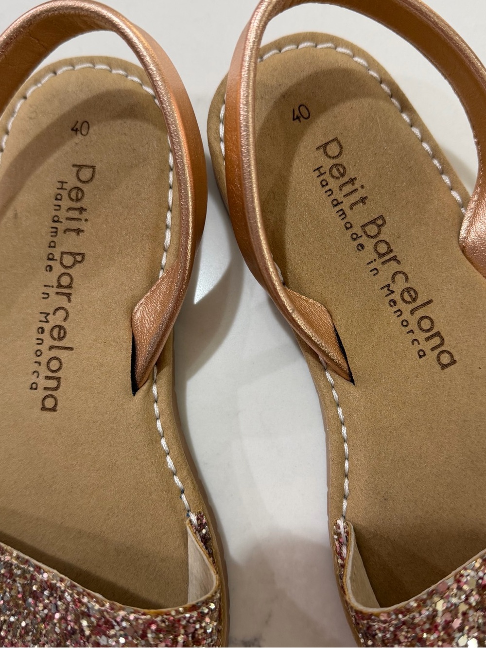 Petit Barcelona Rose Gold Glitter Avarca Sandals EU 40 - Picture 4 of 9